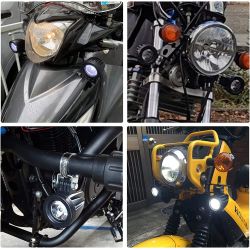 FOGLIGHTS MOTORCYCLE LED LIGHTS - 10W + ADAPTABLE BEAM AND RELAY - Long range