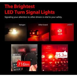 2x bombillas W21 / 5W Epistar LED rojo v2.0 30 - CANbus rendimiento - xe