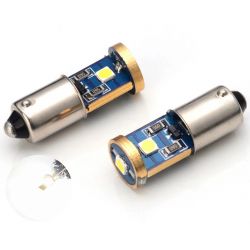 2 x BULBS H6W 3-LED Super Canbus 400Lms XENLED - GOLD - BAX9S