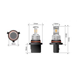 2 LED bulbs P13W - 1600lms - 1860 LED fog lights & vir