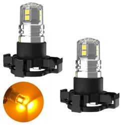 2 x LAMPEN PY24W 12-LED ORANGE Super Canbus 750Lms XENLED 24W - PALLADIUM - PGU20 / 4