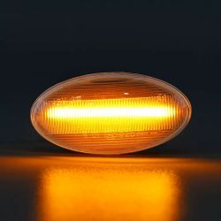 Flashing Repeaters OVAL Clear LED DYNAMIC SCROLLING Peugeot 1007 107 206 207 307 407 607 Partner Expert