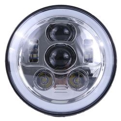 Óptica Full LED Moto 1681S - Redonda 7" 40W 4300Lms 5500K - Cromada