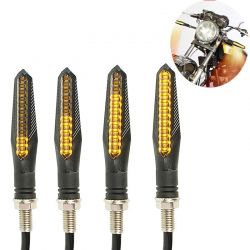 Sequential white LED turn signals + sidelights Scrolling bar - 12V motorcycle - Dim2 Performance
