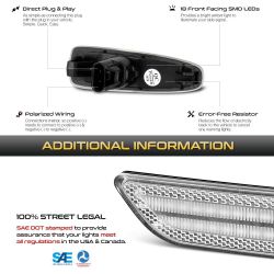 Mitsubishi LED side repeaters for Lancer 8, Evolution X, Outlander Sport and Mirage - Clear Version