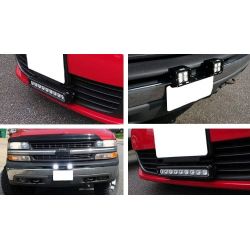 License Plate Holder + LED Fixation Spot - Aluminum Bullbar