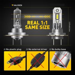 2x H11 LED bulbs Tiny1 Ultima 2800Lms real 50W CANBUS - XENLED - car motorcycle - ratio 1:1 - plug&play