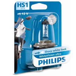1x HS1 35/35W WhiteVision ultra moto bulb Motorcycle front lights 12636WVUBW - Philips